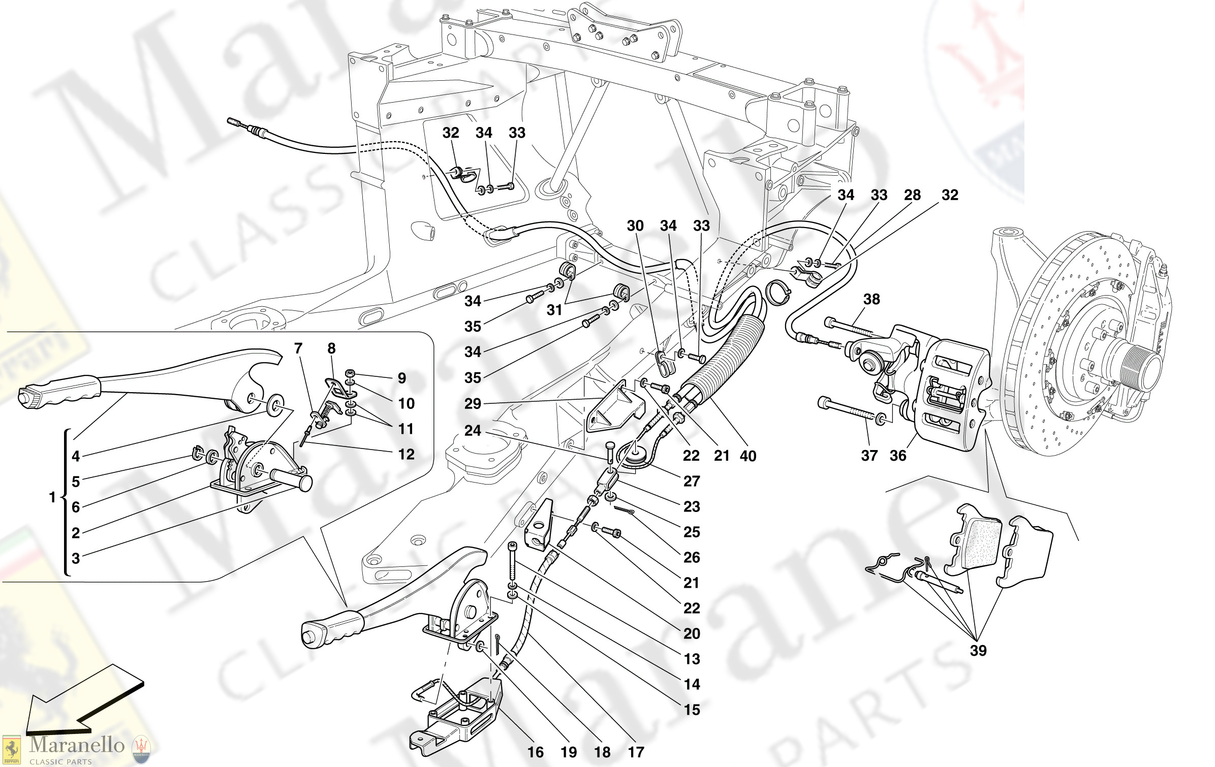 C 36 - Hand-Brake Control And Caliper