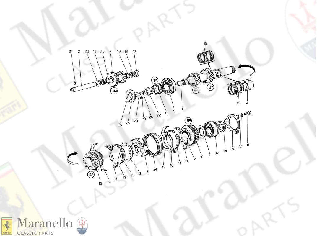 021 - Main Shaft Gears (Up To Car No. 17535)