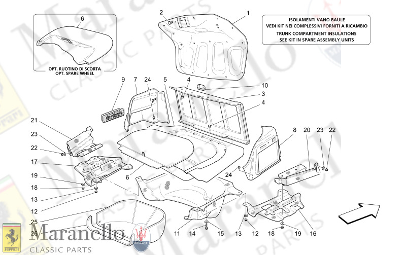 C9.61 - 1 TRUNK HOOD COMPARTMENT TRIMS