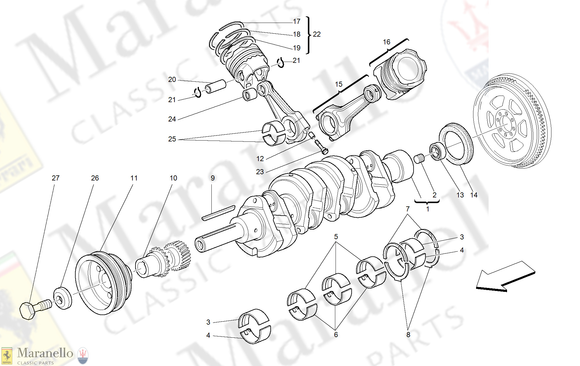 002 - Driving Shaft - Connecting Rods And Pistons