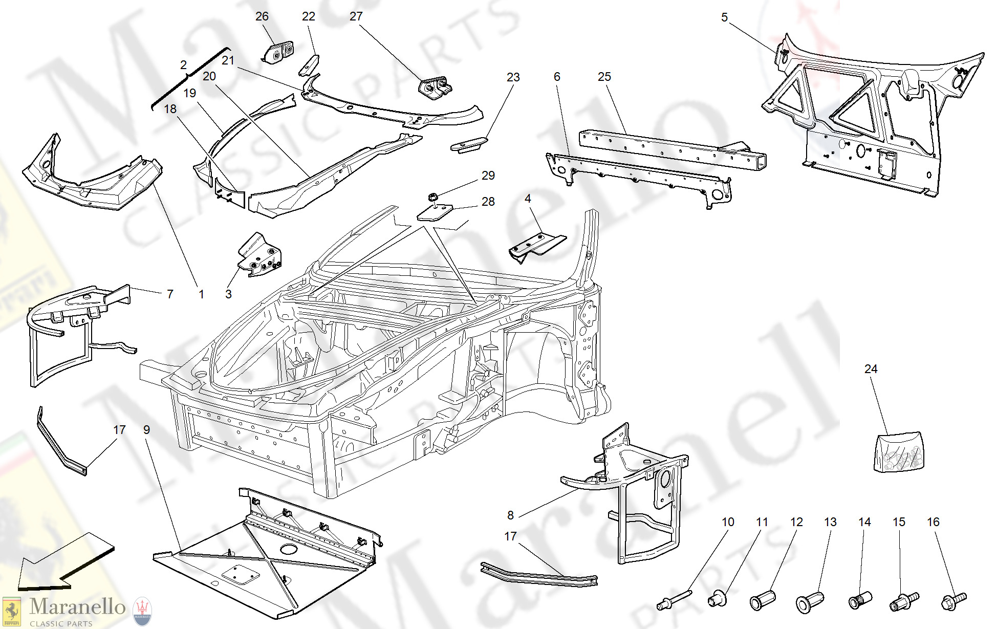 101 - Frame - Complete Front Part Structures And Plates