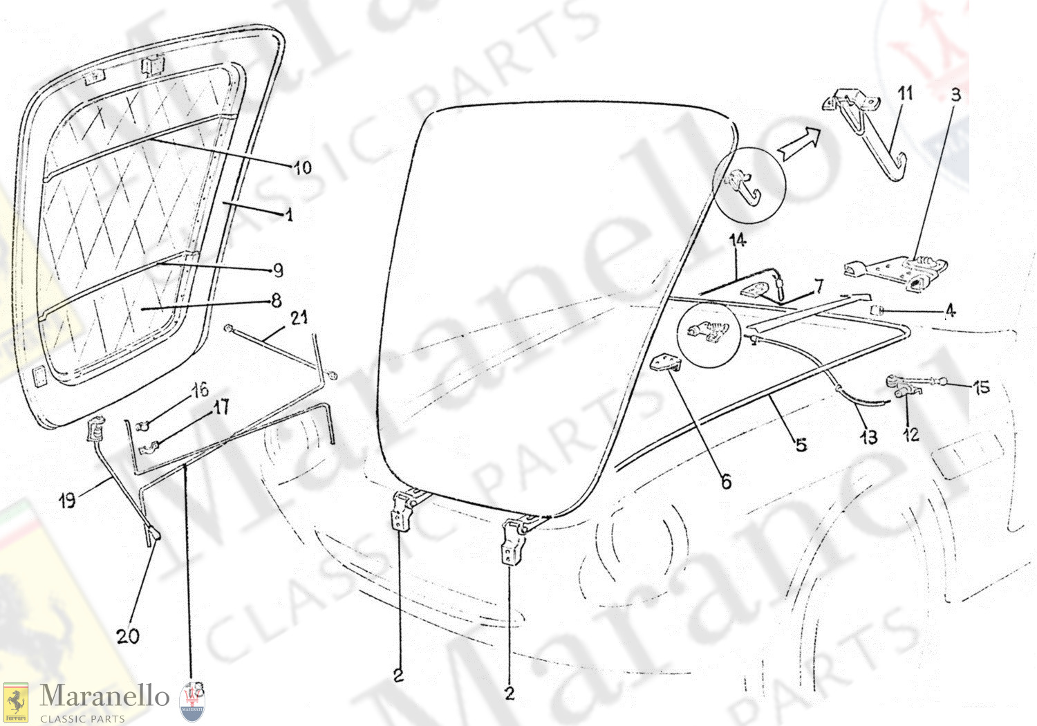 205 - Bonnet Components 330GTC