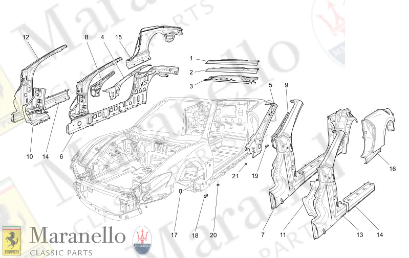 09.01 - 1 BODYWORK AND CENTRAL OUTER TRIM PANELS